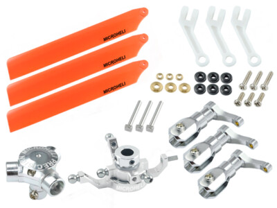 Microheli CNC AL/Plastic Triple Orange Blade Conversion set - BLADE 120S/ S2