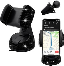 Bling Car Phone Holder 360 Degree Adjustable Crystal Auto Dashboard Air Vent