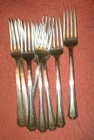 Eight Wallace Sterling 7.5" Forks, Simple Pattern, Clean Lines 400 grams total