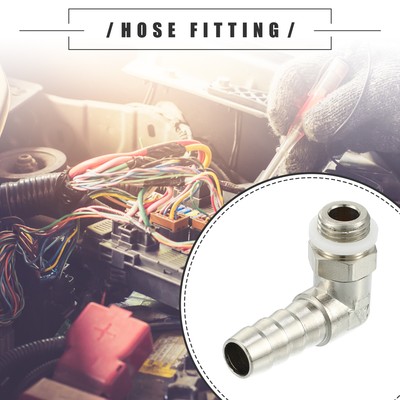 8mm Barb to M10x1 Male Metric 90 Degree Brass Fitting Hose Adapter for Car