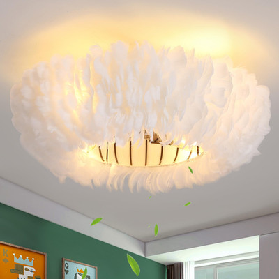 Xudom 20 Modern Ceiling Fans Lights And Remote Controlwhite Feather Chandeliers