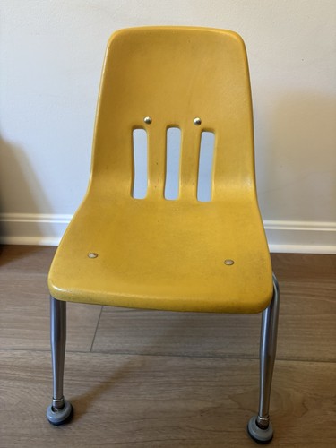 Child Virco School Chair Yellow Vintage Homeschool