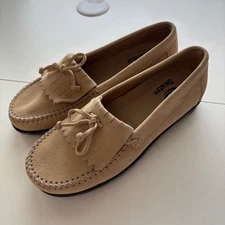 Dexter Sport Mocs Women's Size 7 Wide Tan Tumbled Nubuck Comfort Loafers
