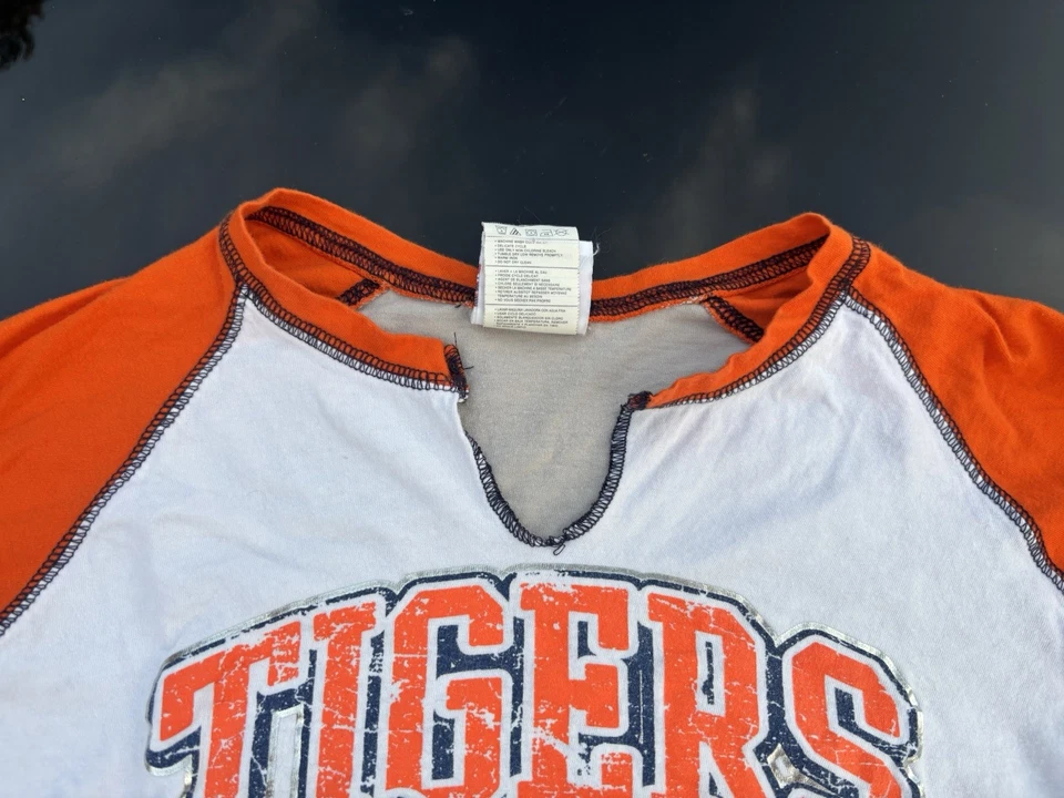 Camiseta Top Vintage Tigres de Detroit Jóvenes Niñas 10/12 Blanco Naranja MLB Béisbol Y2K Foto 3 de 4