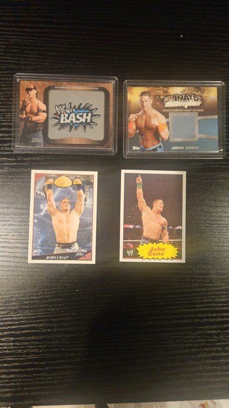 Wwe JOHN CENA TOPPS 4 CD LOT INCLUDES PATCH AND PIECE OF MATT CD WOW SALE 🚨👀💥