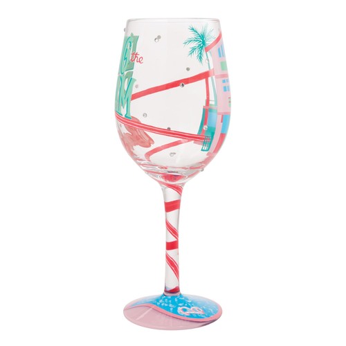 Lolita Barbie Living the Dream Malibu House Hand-Painted Artisan Wine Glass, ... - Picture 3 of 9