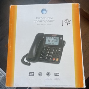AT&T CL2940 Corded Speakerphone with Tilt Display - Black - NIB - Battery