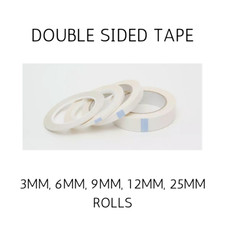Double Sided Sticky Tape 33m Strong Craft DIY Adhesive Roll 3, 6, 9, 12, 25mm
