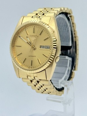 Rare Vintage Seiko 5 7009-3110 Gold Fluted Bezel Jubilee Bracelet