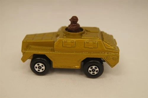 MATCHBOX LESNEY #28 Stoat Armored Scout Car Gold 1973 Rola-Matics ENGLAND