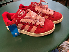 adidas Campus Sneaker Rot/Rosa Velours Low Top Schnürung gepolstert EU 41 1/3
