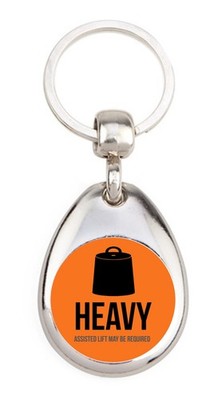 Heavy Assisted Lift May Be Required - Porte clé en métal