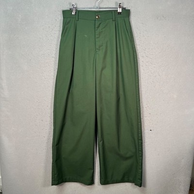 Cider Womens Size Medium High-Waisted Wide-Leg Green Trousers Pants