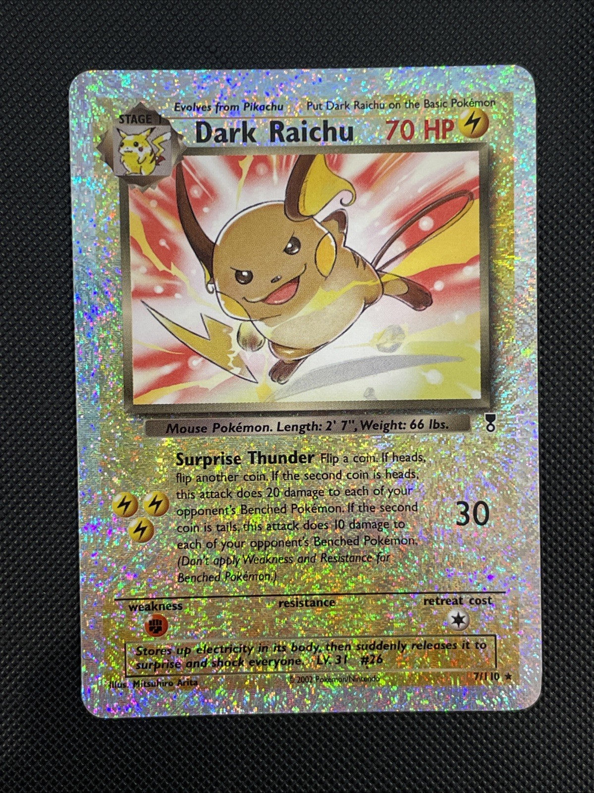 Dark Raichu 7/110 Reverse Holo Legendary Collection WOTC Pokémon Card