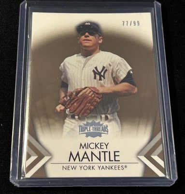 2012 Topps Triple Threads Mickey Mantle Gold Parallel #d 77/99 No. 7 Yankees HOF