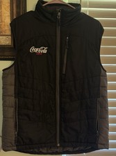 Coca-Cola Black Gray Sleeveless Jacket Soda Theme Advertising Size-M