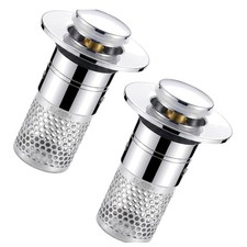 2 Stück Abflussstopfen Waschbecken mit Sieb Edelstahl 32-40mm