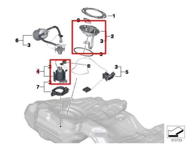 BMW 750i xDrive 2010-2015 4,4 L AWD conjunto de unidad de envío de bomba de combustible principal en tanque Foto 2 de 4