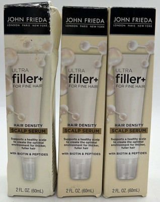 3PK John Frieda Ultra Filler + ~ Hair Density Scalp Serum ~ 2 FL OZ ~ NEW ~ READ