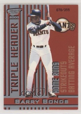 2000 Pacific Revolution Triple Header Silver 70/399 Barry Bonds #17 a1u