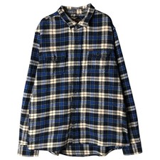 Used Orvis long-sleeved heavy flannel check shirt men's size XL equivalent
