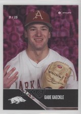 2025 University of Arkansas Razorbacks Parallel Pink 9/15 Gabe Gaeckle #P-4 1by6