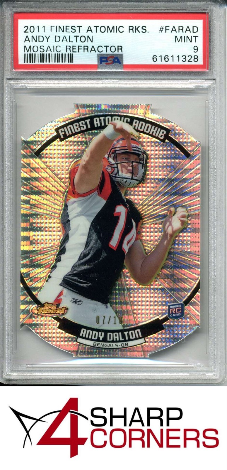 Andy Dalton Finest Atomic Rookie Refractor #FARAD Mosaic Refractor