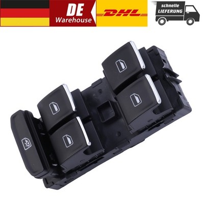 Für Audi A1 Seat Leon 5F VW Polo Fensterheber Schalter Links schwarz Chromfarben