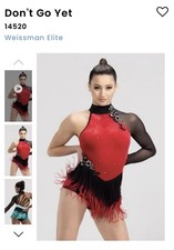 Weissman  Don  t Go Yet  Red/black Jazz Dance Costume Adult Medium
