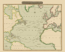 Historic Nautical Map - North Atlantic Ocean - Thomson 1817 - Vintage Wall Art