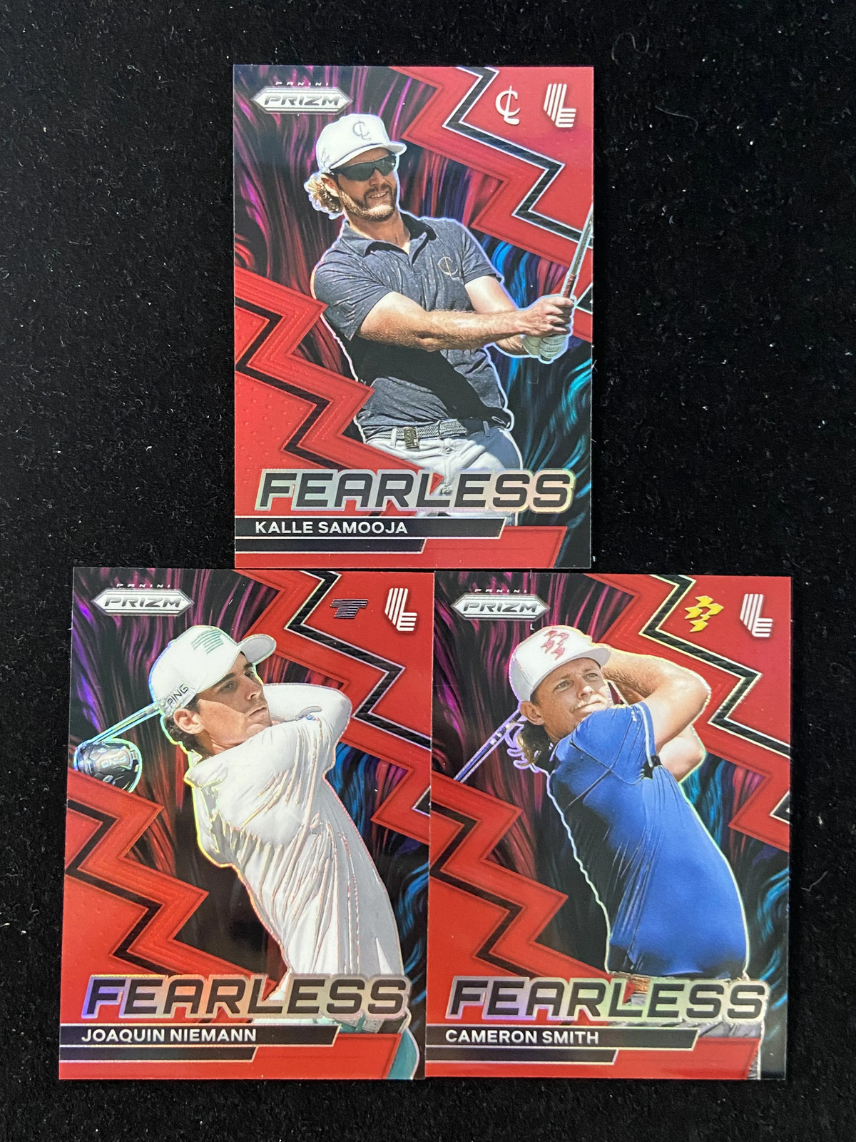 2024 Prizm LIV Golf Fearless Red Kalle Samooja Cameron Smith /149 3-Lot KM029