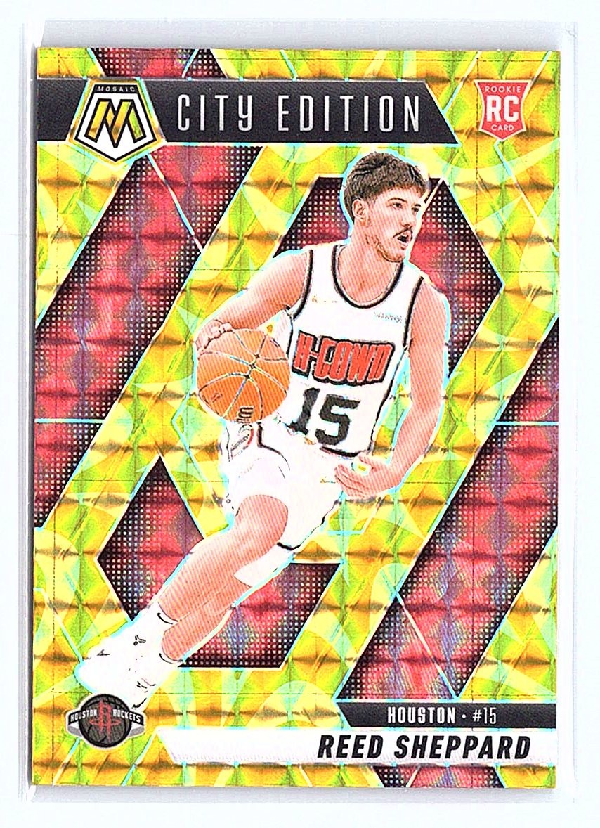2024-25 Panini Mosaic #276 Reed Sheppard Reactive Yellow Mosaic