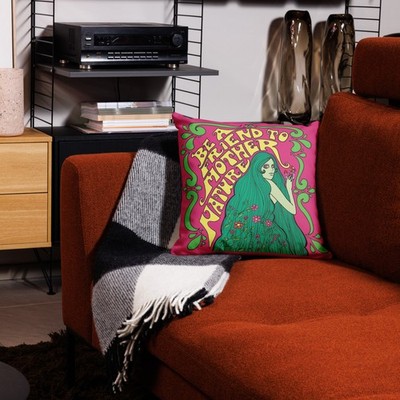 MOTHER'S NATURE'S FRIEND 18''x 18'' Premium Pillow Home Decor Psychedelic C@@L!!