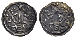 FITZ HUNGARY BELA III BRAKTEAT PENNY DENARIUS SILVER 13mm 0.20g H.191 ±FIT2041