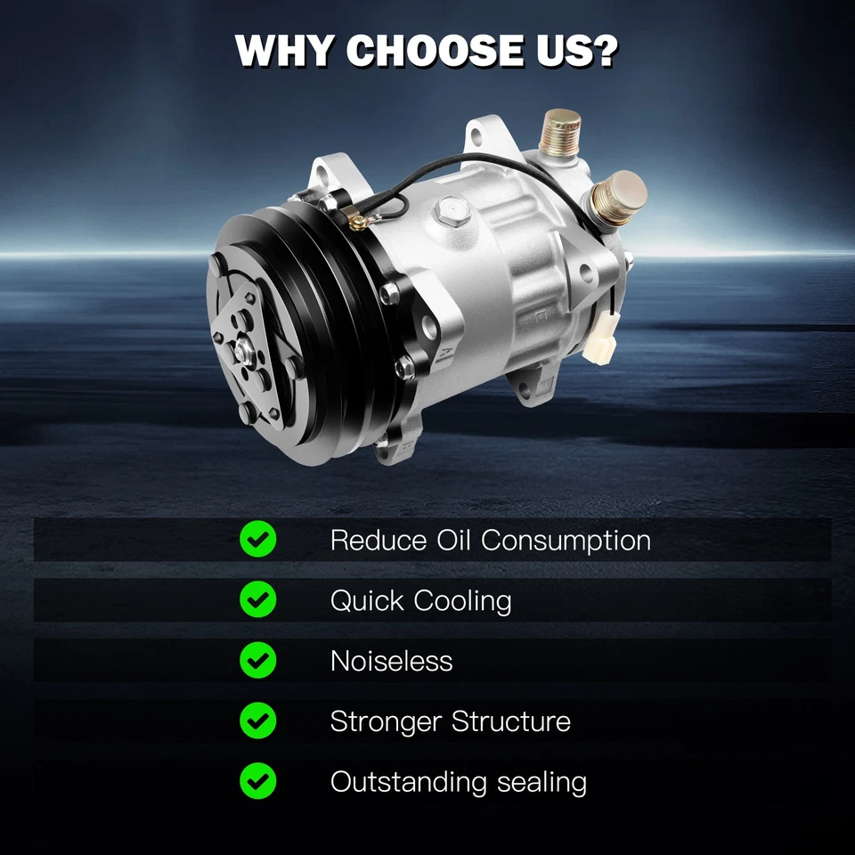 Компрессор переменного тока для 1993-1999 Mack CL 1982-1985 Mazda 626 1995 Peterbilt 379 12,7 л - Изображение 3 из 4