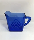 Vintage 1935 Creamer COBALT BLUE Art Deco Hazel Atlas DEPRESSION GLASS Chevron