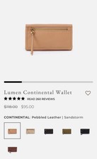 Hobo Lumen Continental Wallet Tan Leather Magnetic Closure Excellent Condition