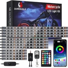 12Pcs RGB Motorcycle LED Light Kit with Brake & Turn Signal Waterproof