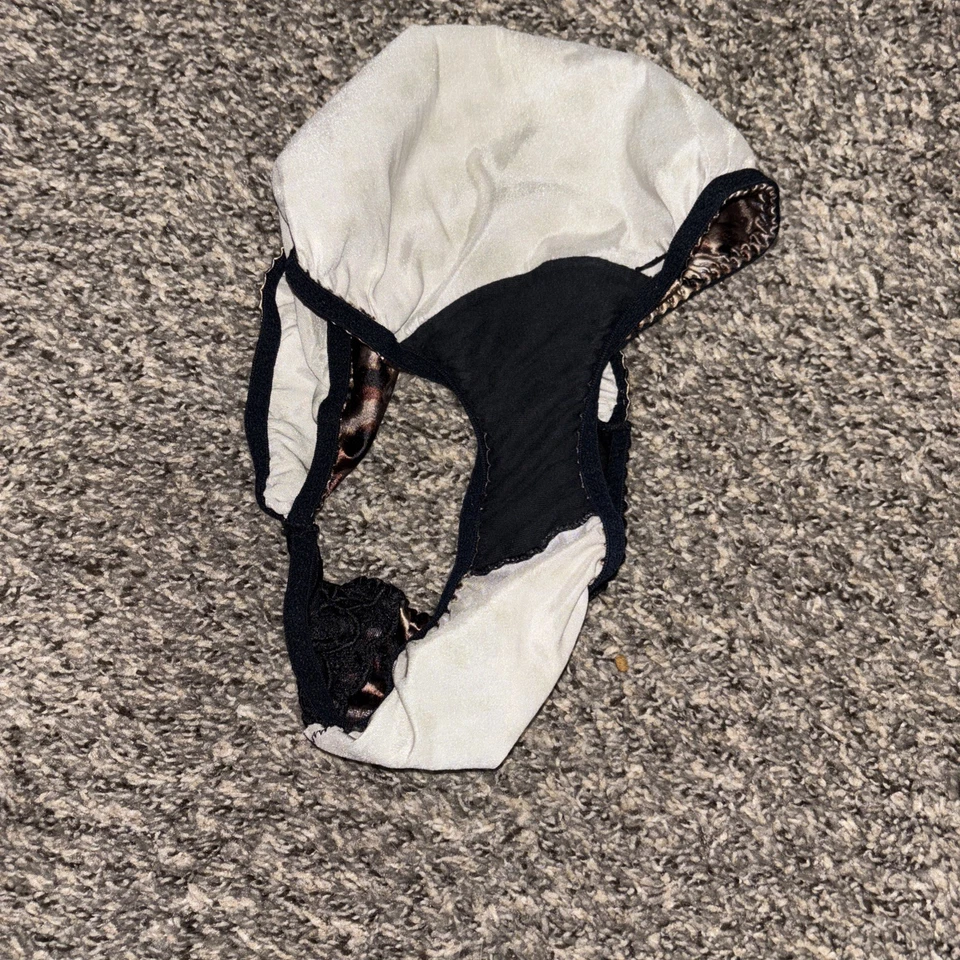 Винтажные трусики 80-х Maidenform с гепардовым принтом кружевные размер маленький шелковистый бикини - Изображение 3 из 3