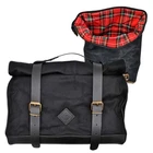 Black Waxed Cotton Leather Motorcycle Side Bag 19/24lt Quick Release