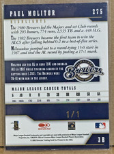 Paul Molitor 2003 Donruss Team Heroes 24th National Atlantic City #275 (#1/1) SP