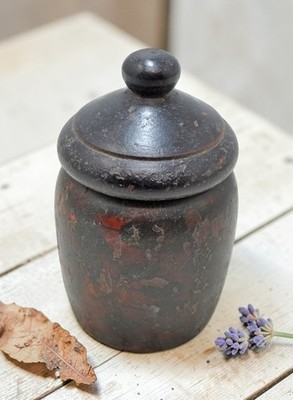 Antique Wooden Small Kum Kum Powder Tika Box Original Old Hand Carved