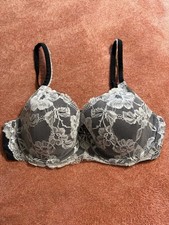 Victorias Secret BODY BY VICTORIA Lined Demi Bra 36D White and Black Lace