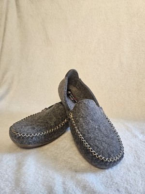 Haflinger 41 Moccasin Slip On Flats Pure New Wool Gray Pristine Condition 
