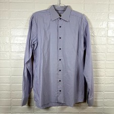 Eton Dress Shirt Men 17.5 44 Multicolor Check 100 Cotton Slim Fit Oxford Career