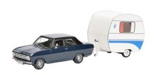 Schuco 1 43 Opel Kadett B with Knaus Swallow's Nest (with Trailer House)