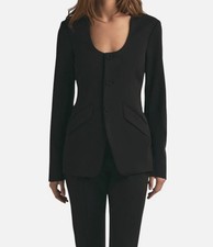 Favorite Daughter Women's Black Structured The Diana Blazer Suit Jacket Size S