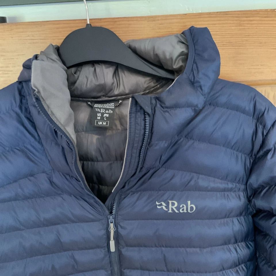Mens RAB Cirrus Flex Hooded Jacket - Size Medium - Navy Blue - Good Condition - Image 2 of 4