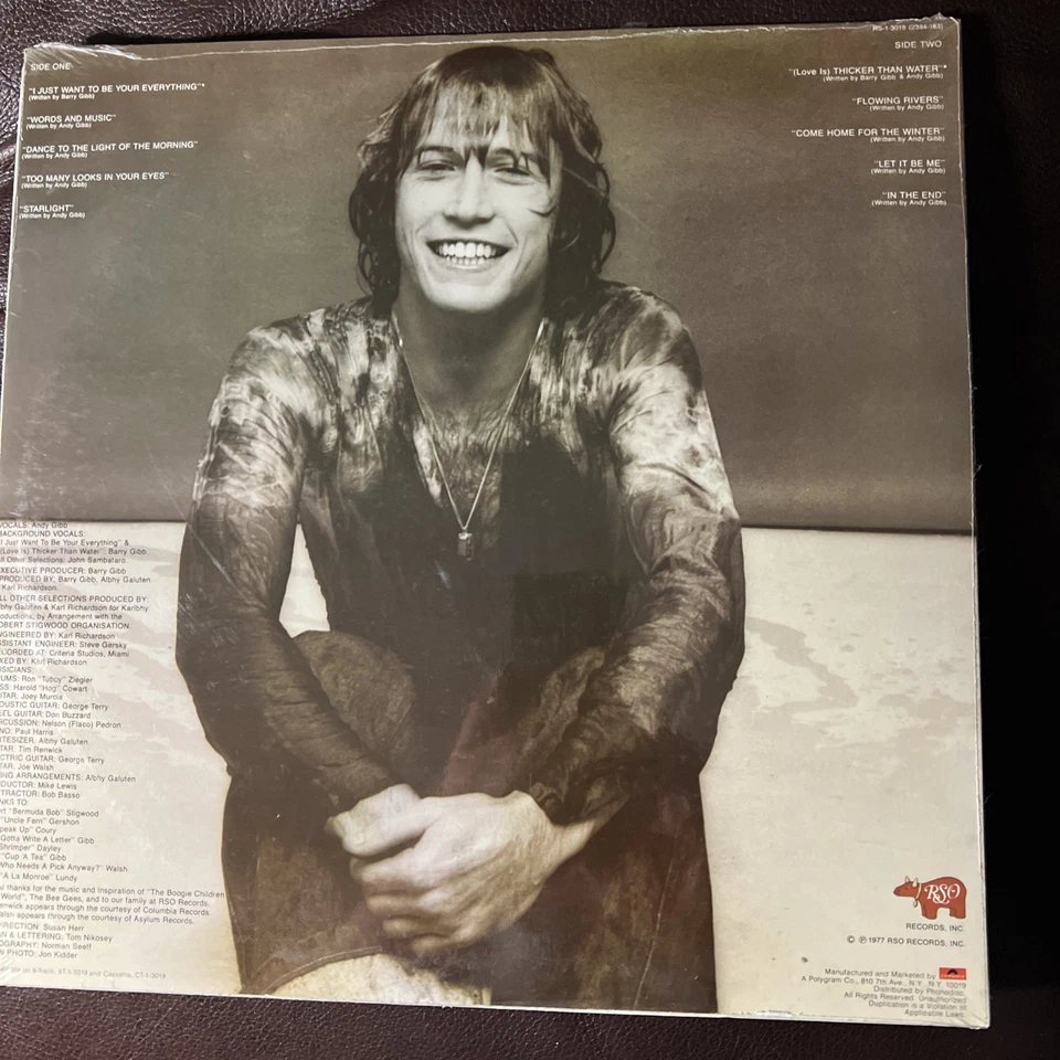 Andy Gibb - Flowing Rivers SEALED FIRST PRESS Vinyl LP 1977 Bee Gees Joe Walsh - Image 2 of 4