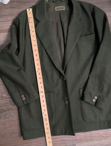 Esprit Vintage grün Mantel Jacke gefüttert Italy Wollmischung Lagenlook Capsule 8 - Bild 17 von 18